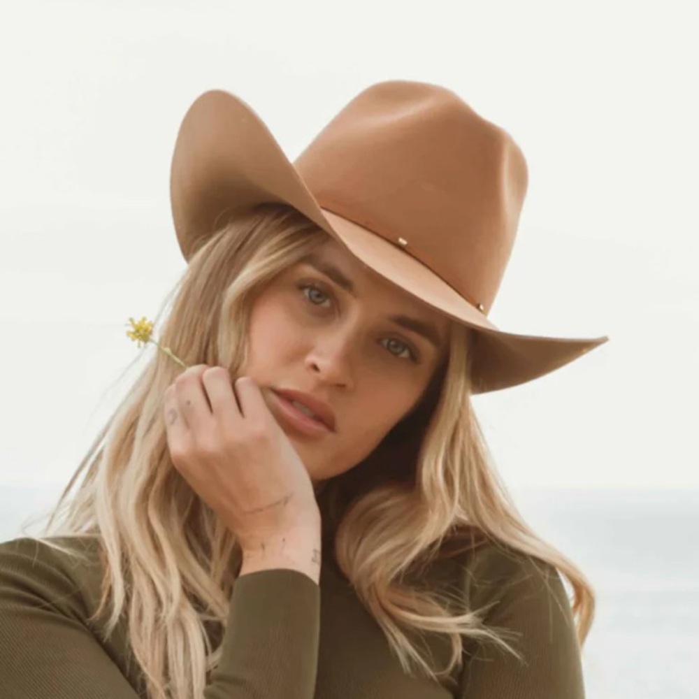 Freya Brown Wide-Brim Fedora Hat
